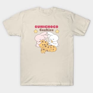 Two Cute Bunnies Enjoying Giant Chocolate Cookies T-Shirt